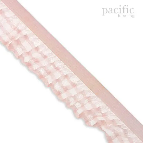 1 Inch Striped Sheer Stretch Ruffled Elastic
