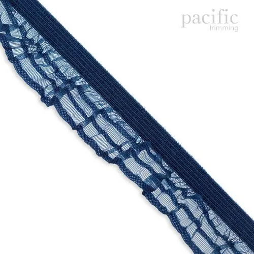 1 Inch Striped Sheer Stretch Ruffled Elastic