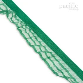 1 Inch Striped Sheer Stretch Ruffled Elastic