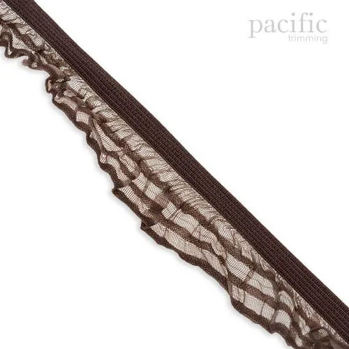 1 Inch Striped Sheer Stretch Ruffled Elastic