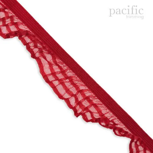 1 Inch Striped Sheer Stretch Ruffled Elastic