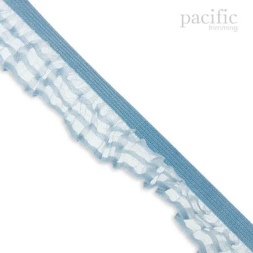1 Inch Striped Sheer Stretch Ruffled Elastic