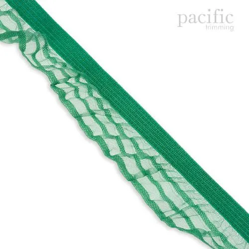 1 Inch Striped Sheer Stretch Ruffled Elastic