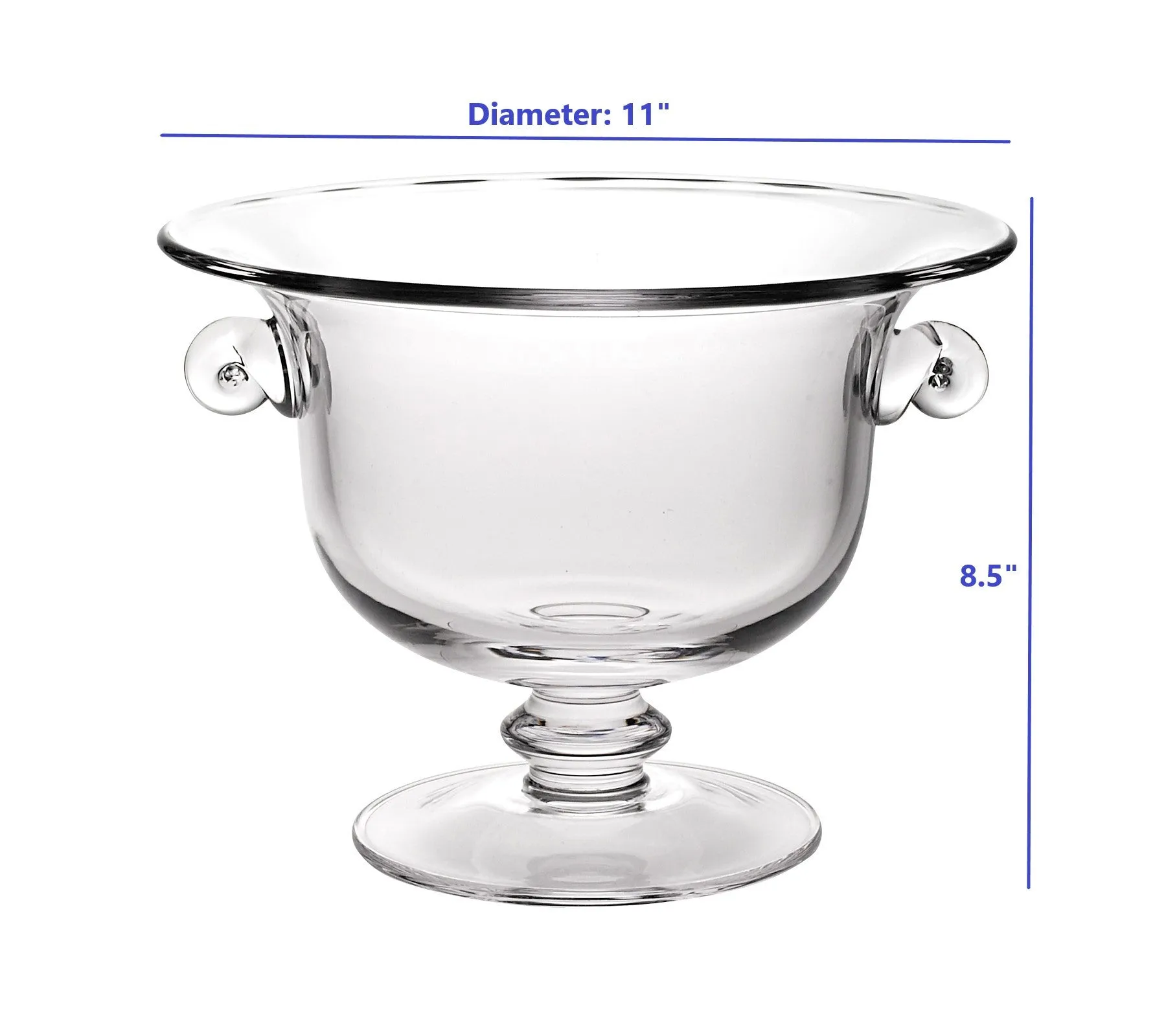 11 Mouth Blown Crystal European Made Trophy Centerpiece Fruit Or Punch Bowl By Homeroots