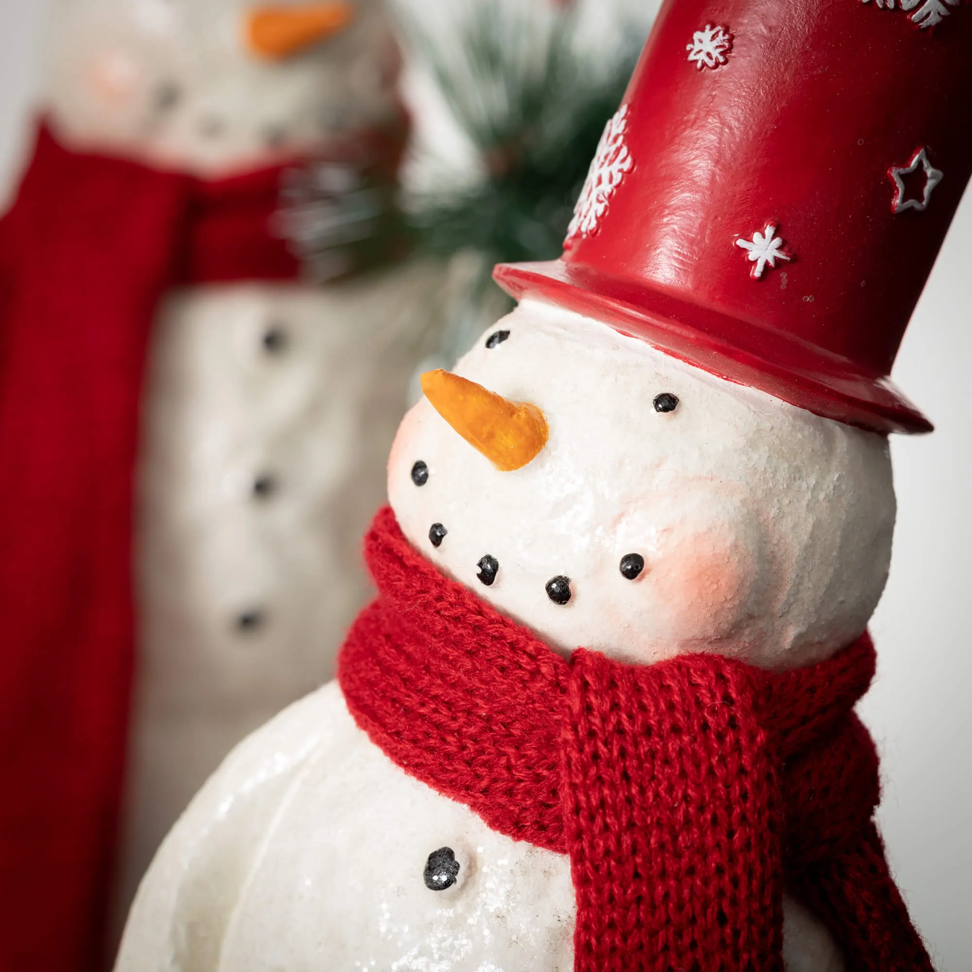 15"H Sullivans Skinny Snowman Christmas Decor - Set of 2, Multicolored