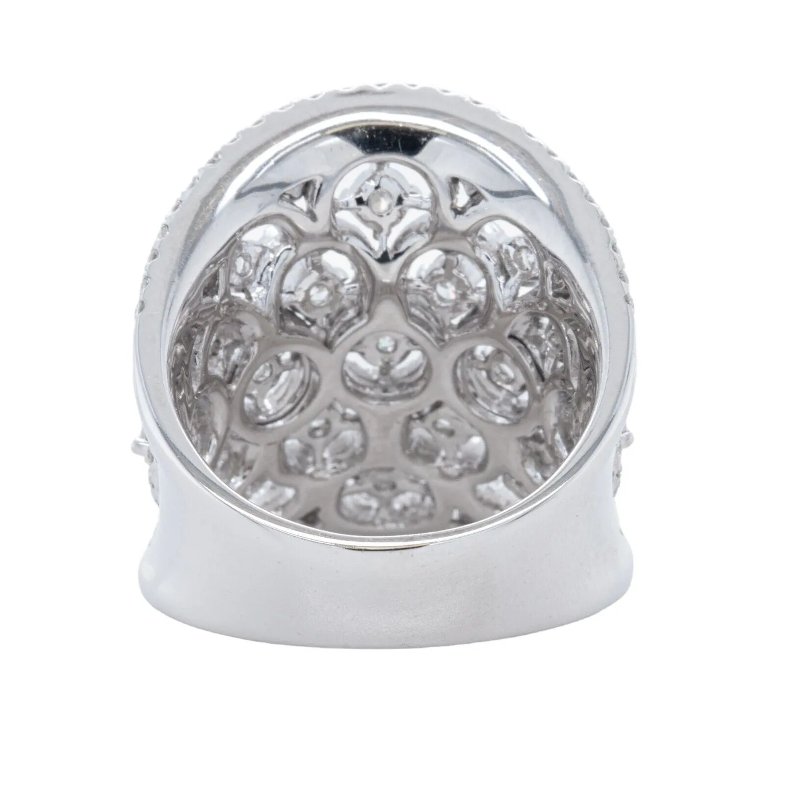 18k White Gold Diamond Open Work Halos Wide Anniversary Ring 5.17ctw F-G VS s6.5