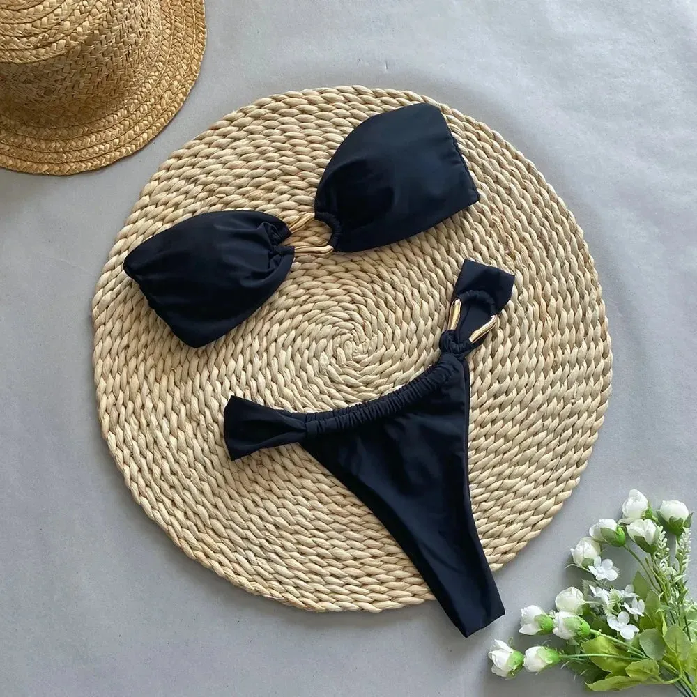 2024 Women Swimwear Female Bikini Set Bathing Suit Swimming Suits Beachwear Biquini Swimsuit