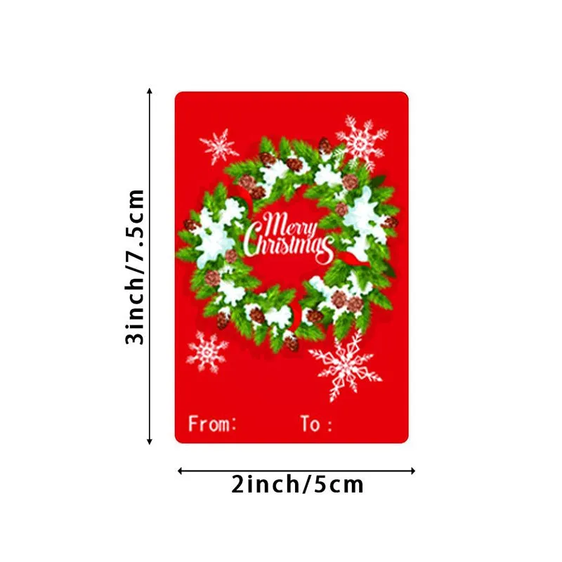 250PCs 6 Designs Square Christmas Label Merry Christmas Gift Stickers tape