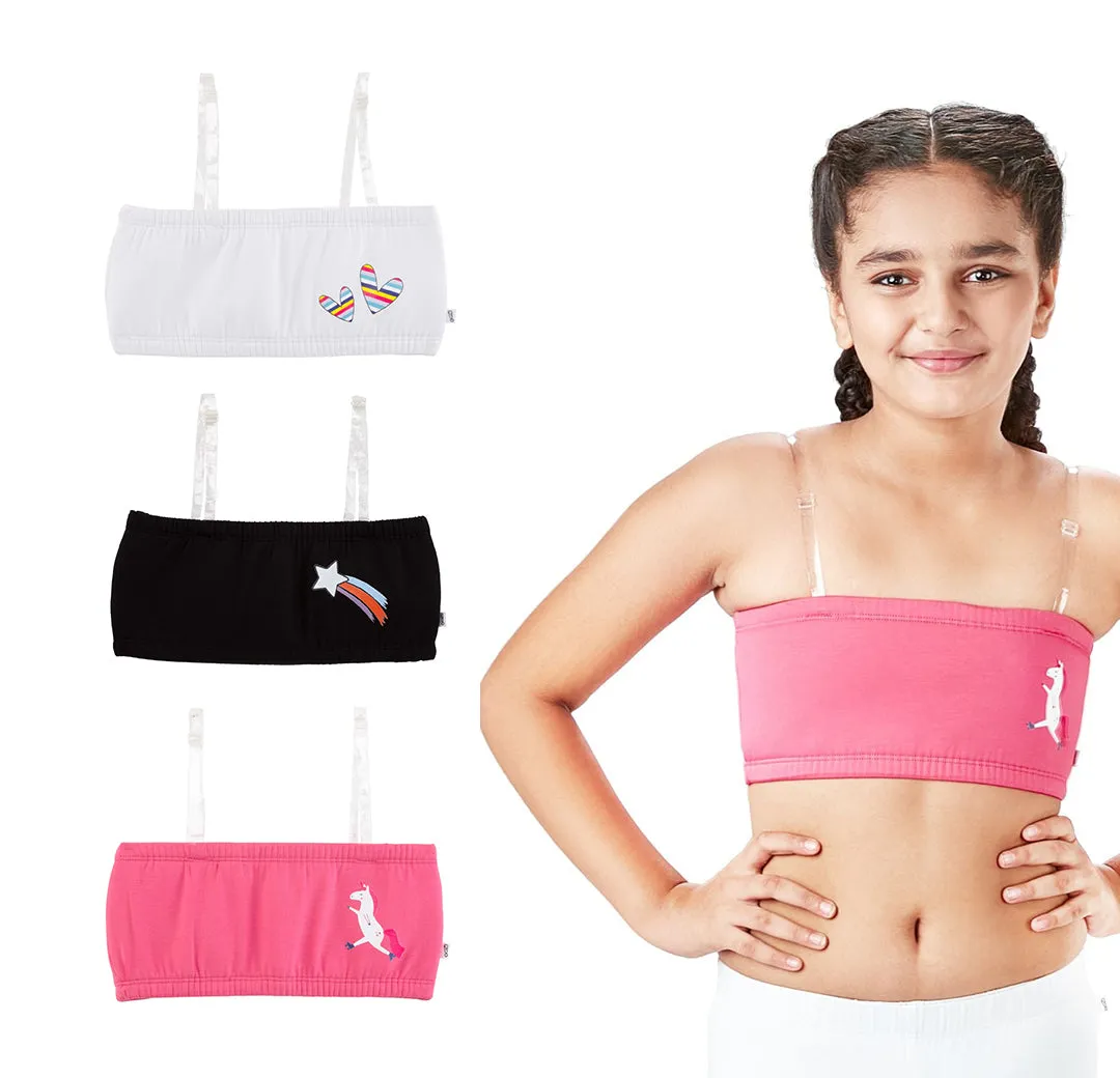 3-Pack Lightly Padded Tube Bra with Removable Straps  - Trio