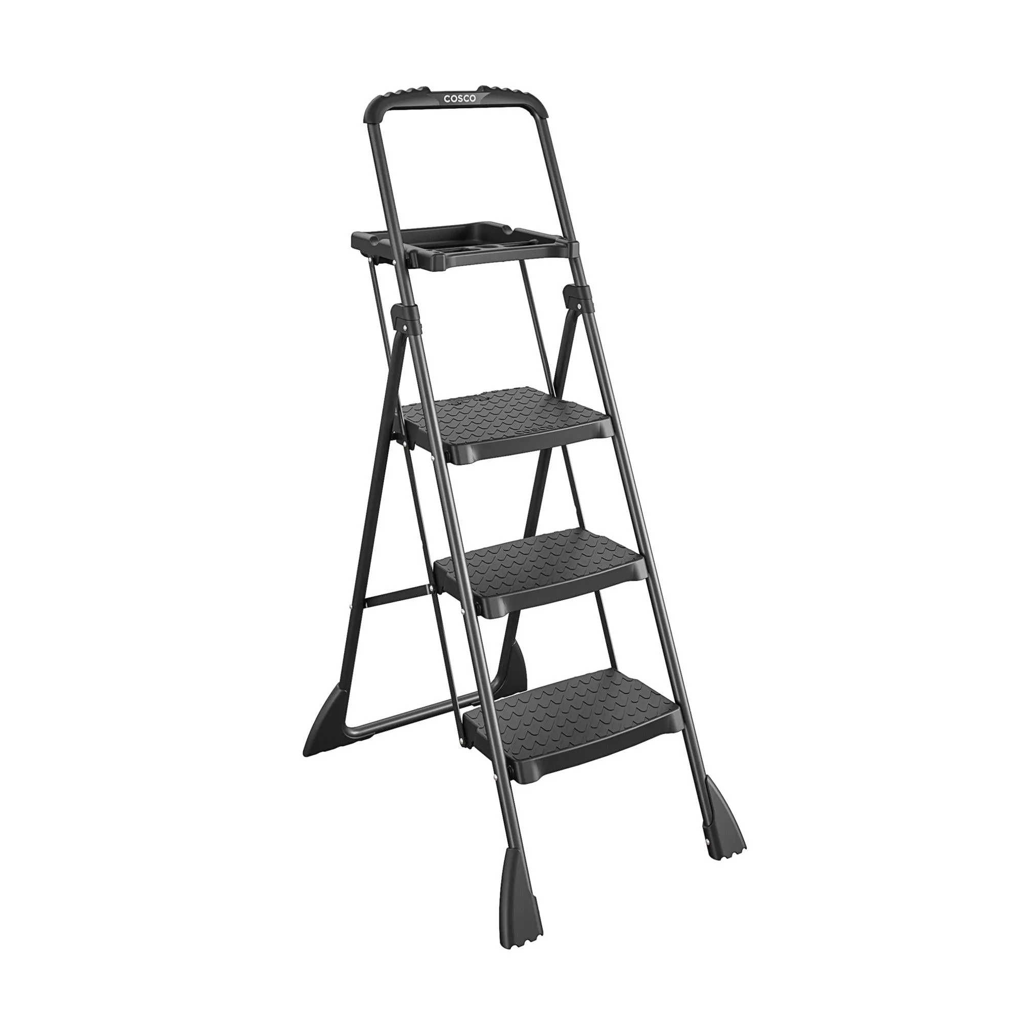 3-Step Folding Step Stool with Tray