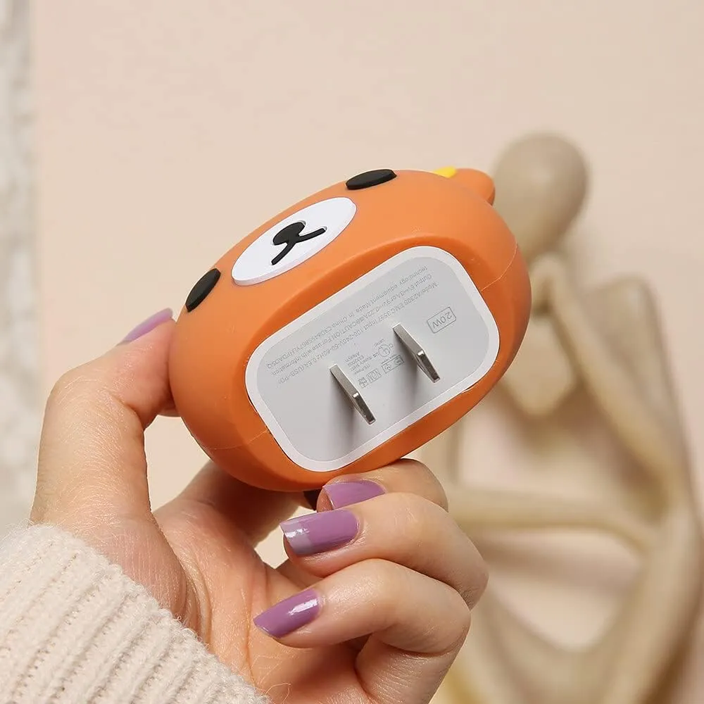 3D Cute Cartoon Series Fast Charger Protector for iPhone 18W 20W