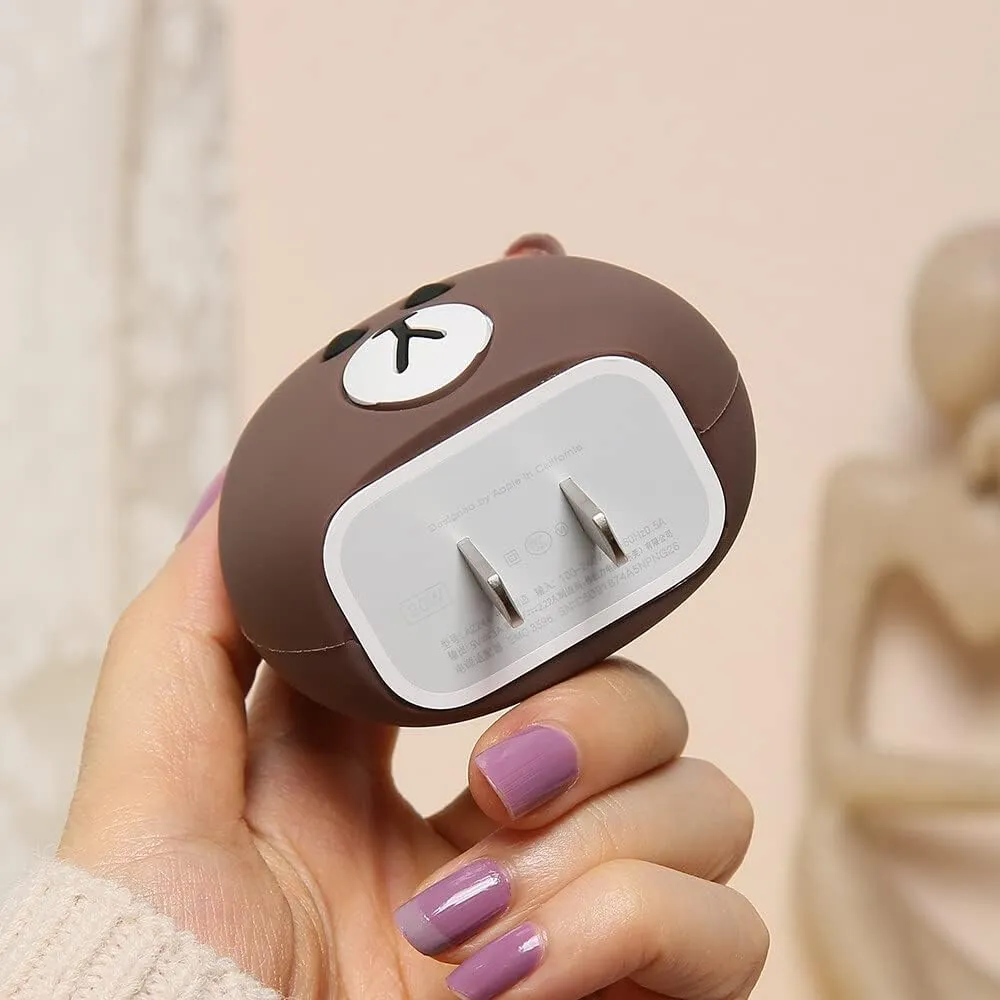 3D Cute Cartoon Series Fast Charger Protector for iPhone 18W 20W