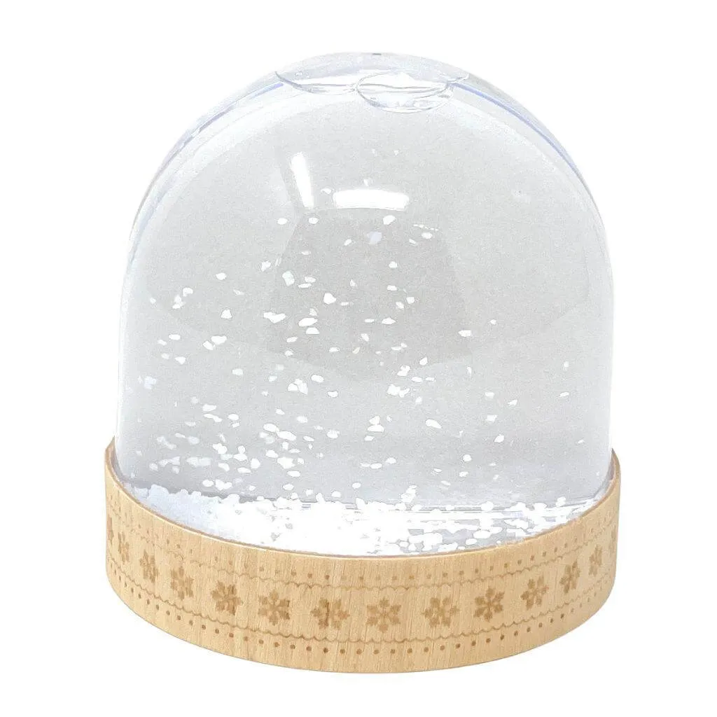 70 x 62mm Blank Wooden Snowflake Snow Dome - Pack of 6