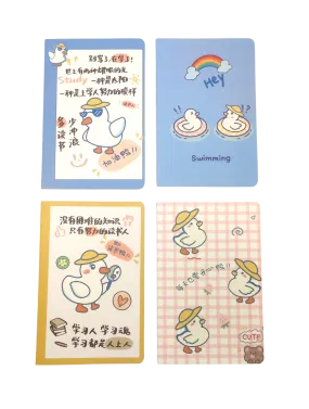 A5 Notebooks Cute Duck Design Cartoon Pattern Paper Cover Mini Notebook