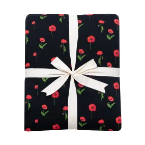 Adult Quilted Blanket in Midnight Poppies 2.5