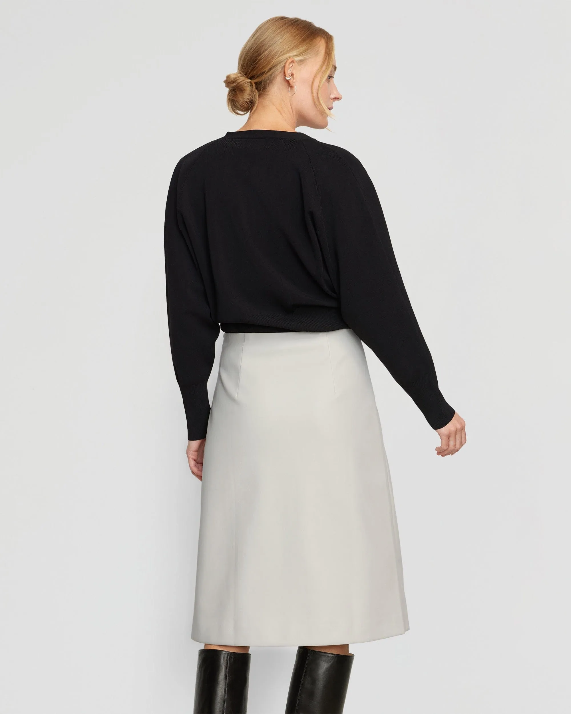 Alba Asymmetric Vegan Leather Skirt
