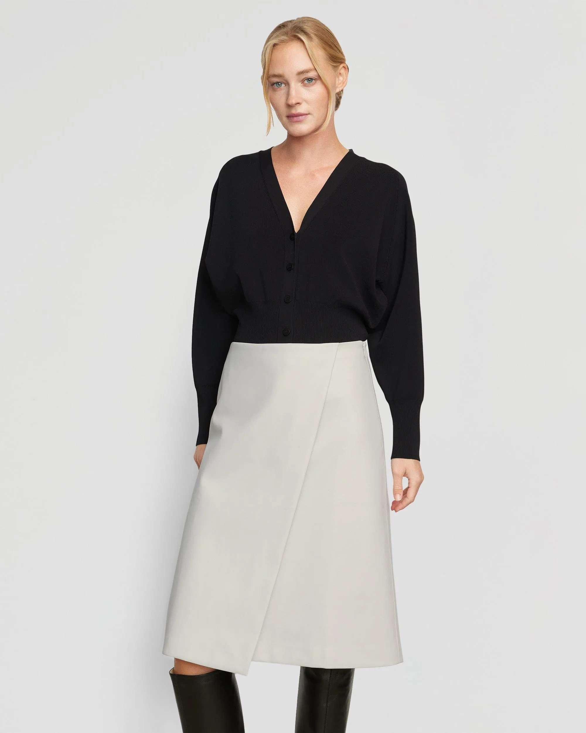Alba Asymmetric Vegan Leather Skirt