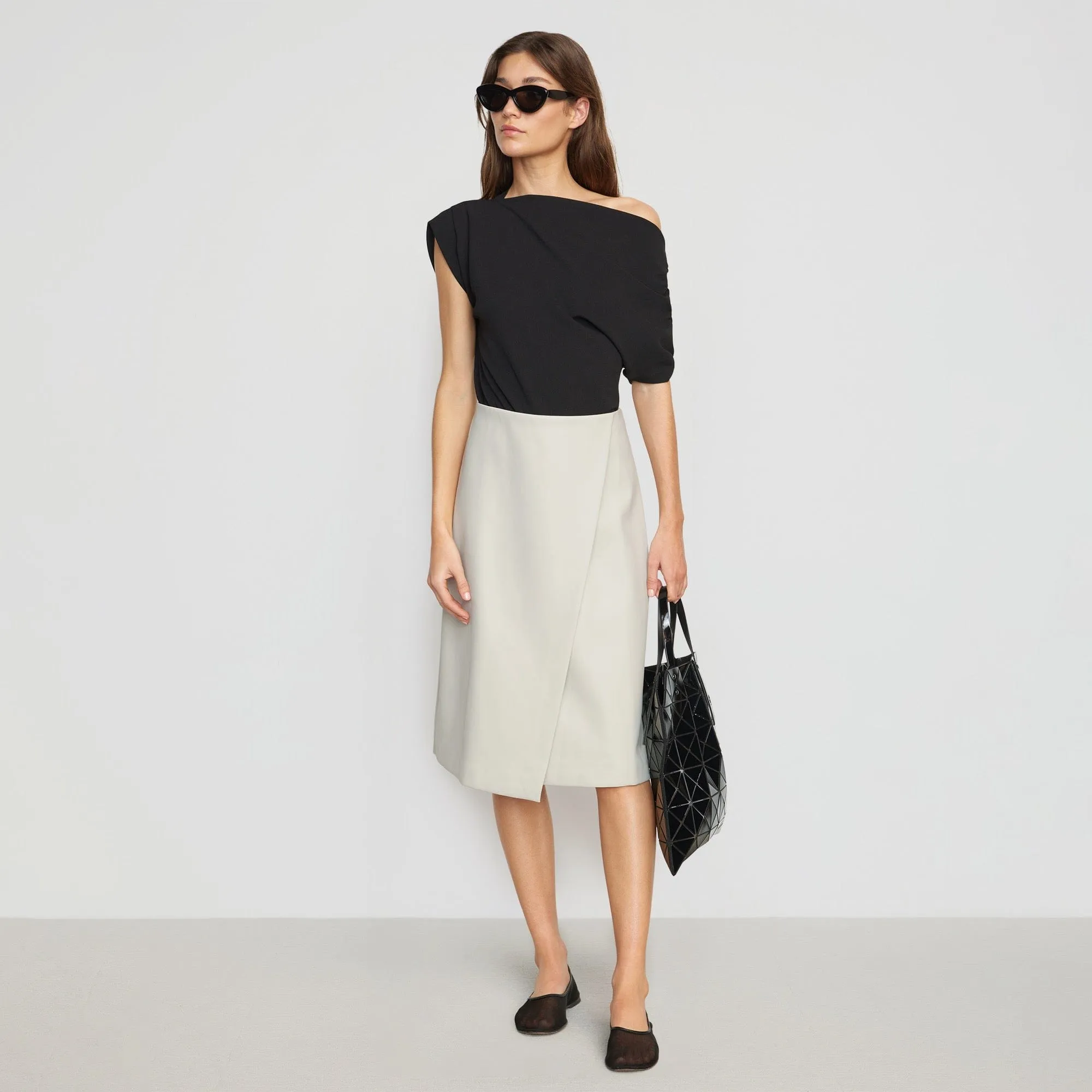 Alba Asymmetric Vegan Leather Skirt