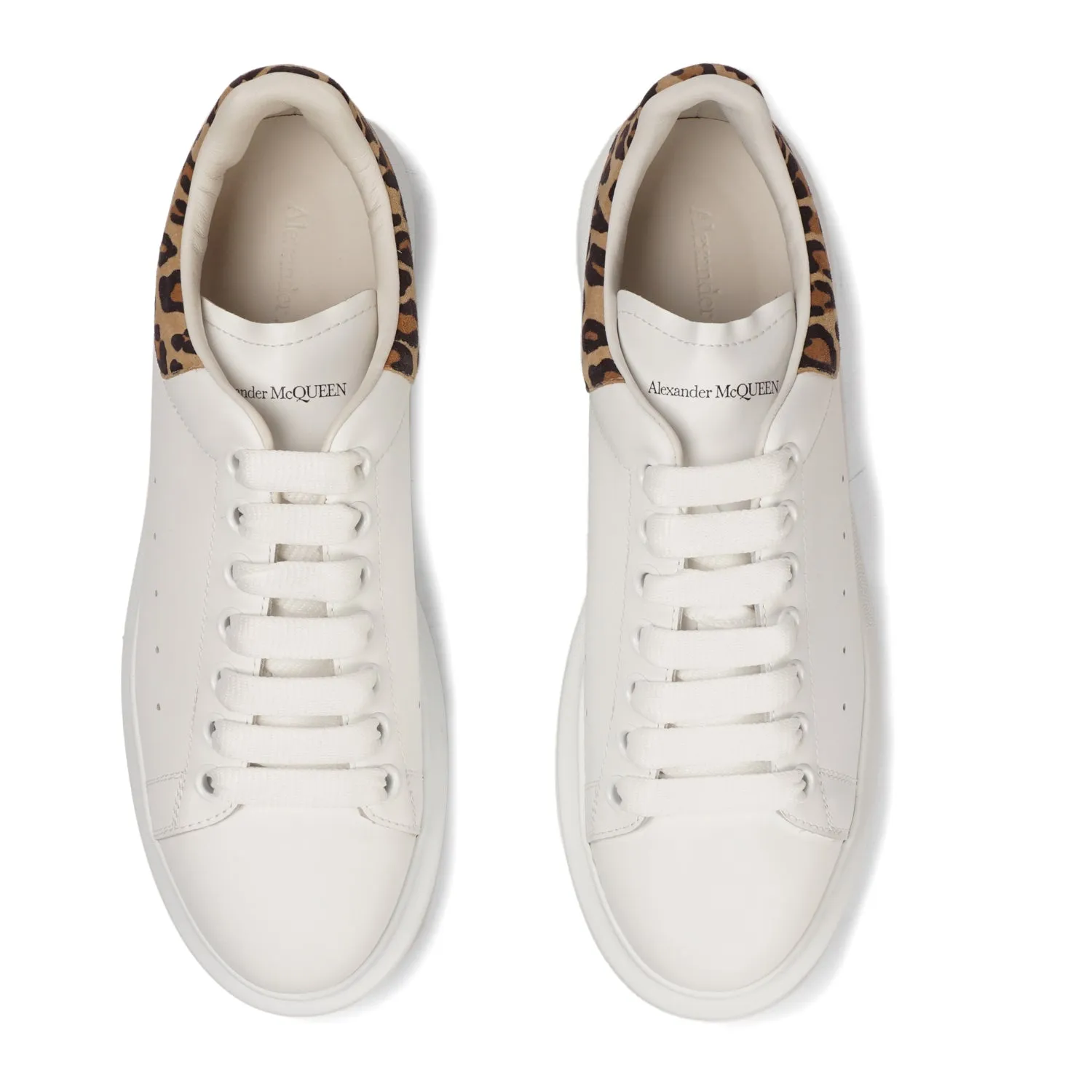 Alexander McQueen Oversized Sneakers White Leopard Sneakers
