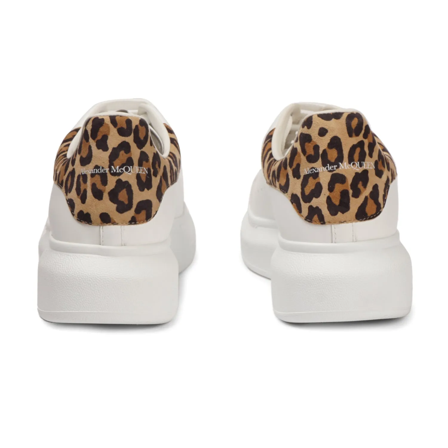Alexander McQueen Oversized Sneakers White Leopard Sneakers