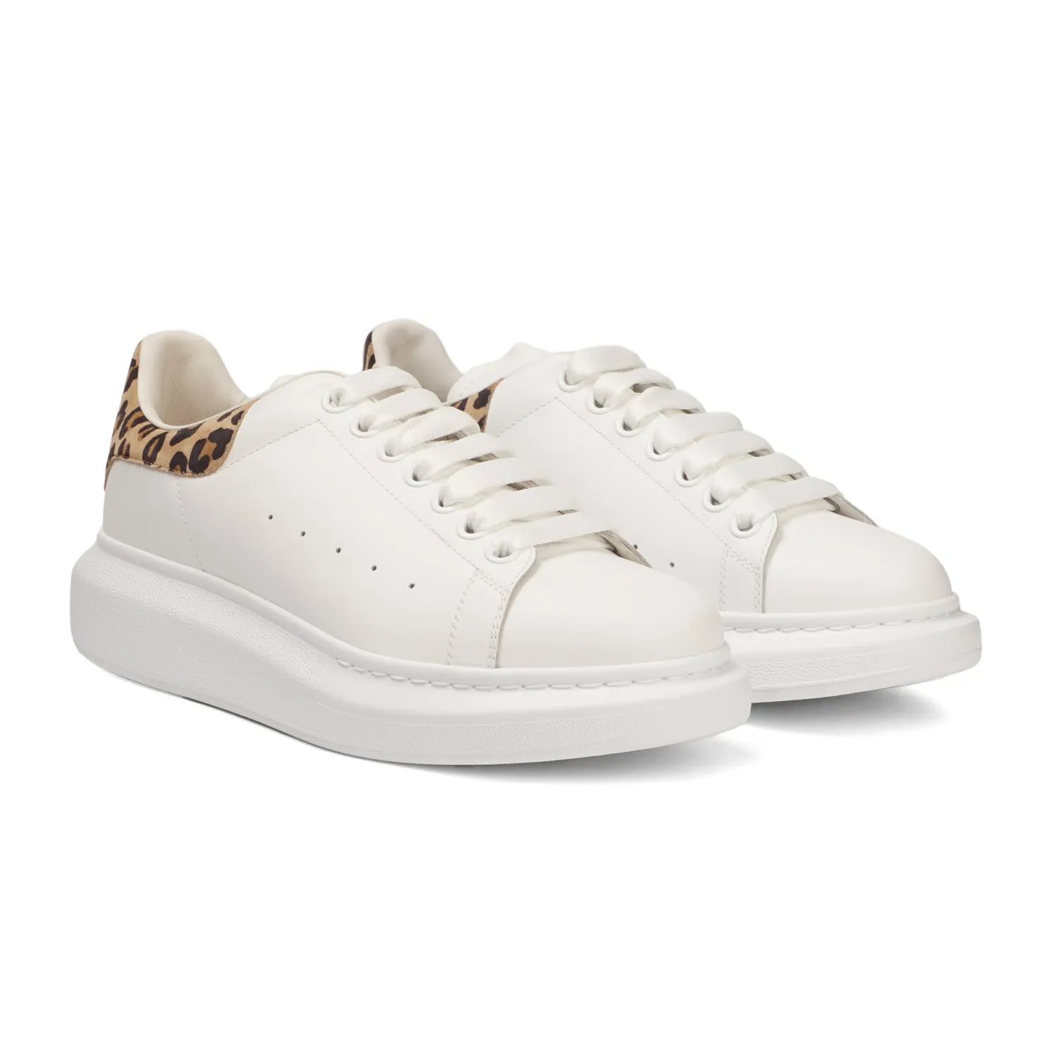 Alexander McQueen Oversized Sneakers White Leopard Sneakers