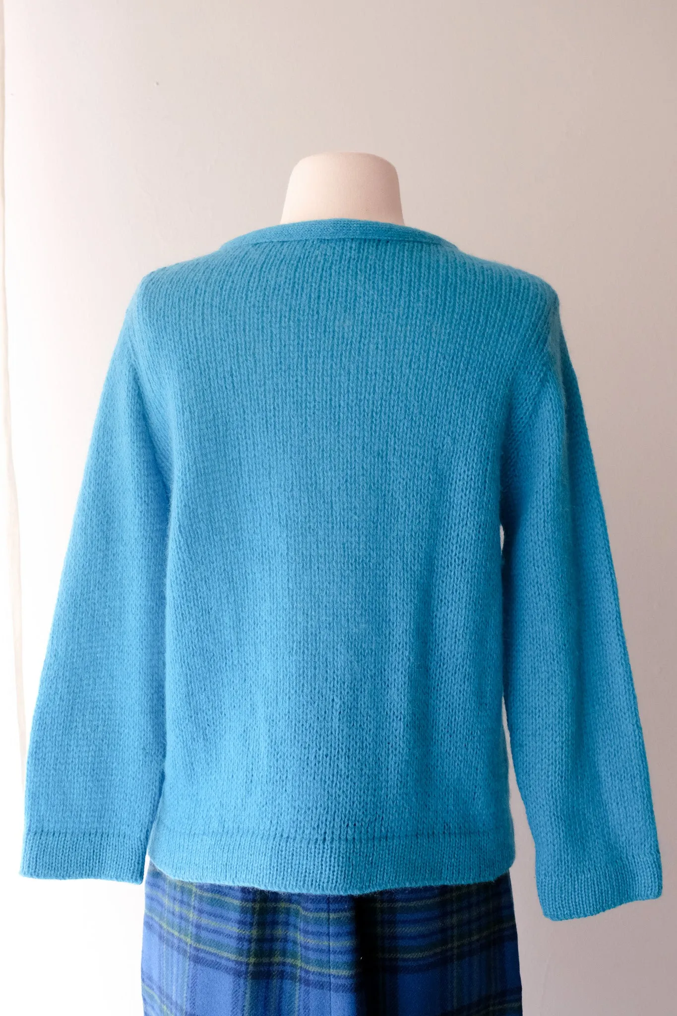 Amazing 1960's Turquoise Pullover Sweater/ Sz M