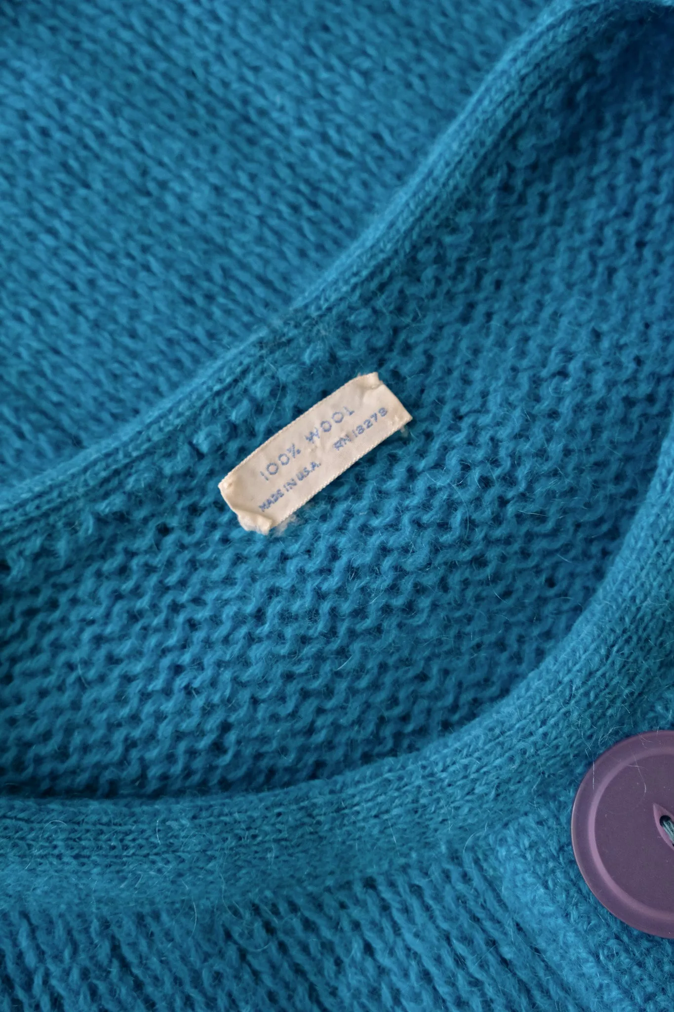 Amazing 1960's Turquoise Pullover Sweater/ Sz M