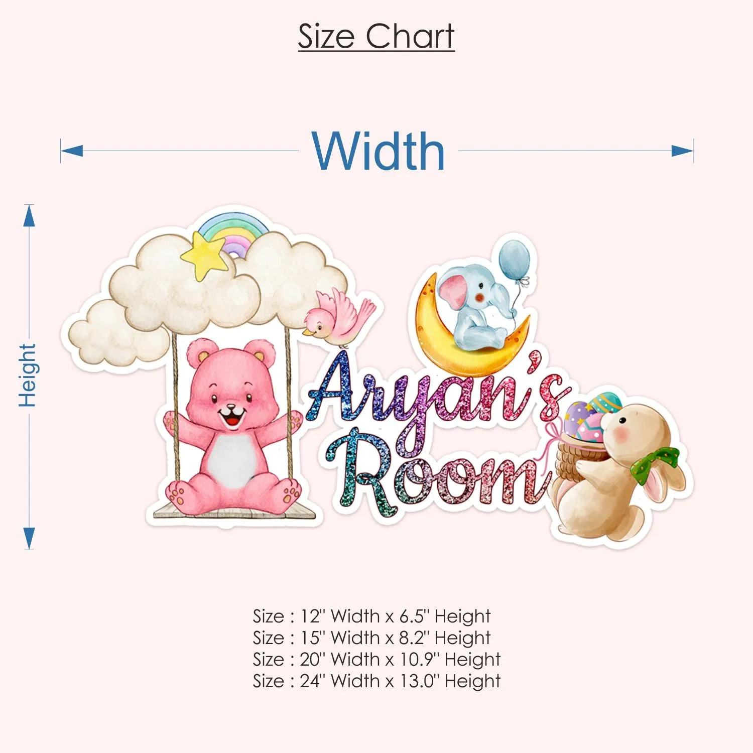 Animals Theme Kids Name Board