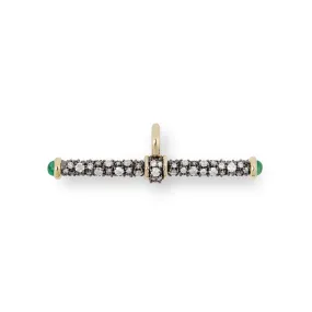 Antique Finish Diamond Pavé T-Bar Pendant