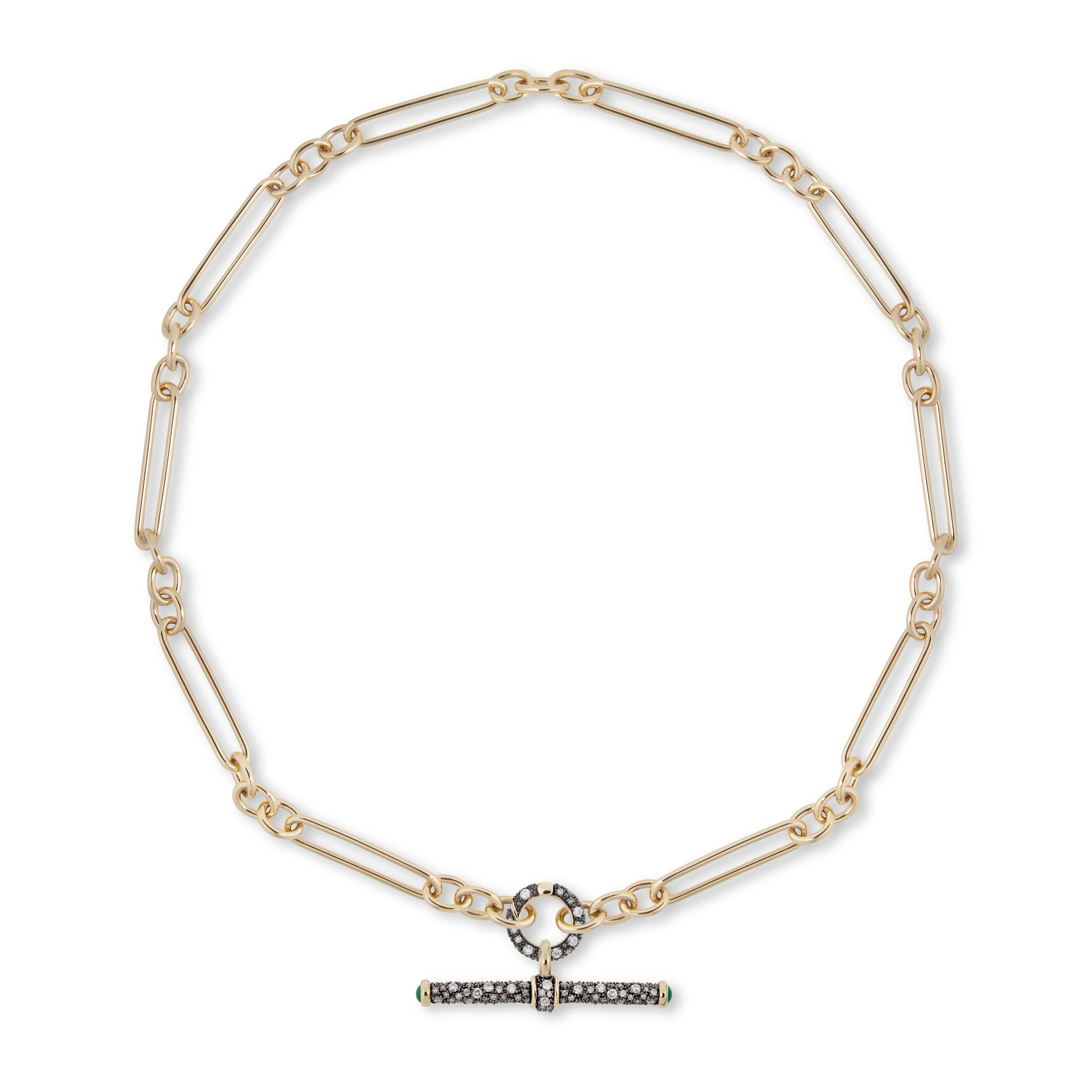 Antique Finish Diamond Pavé T-Bar Pendant
