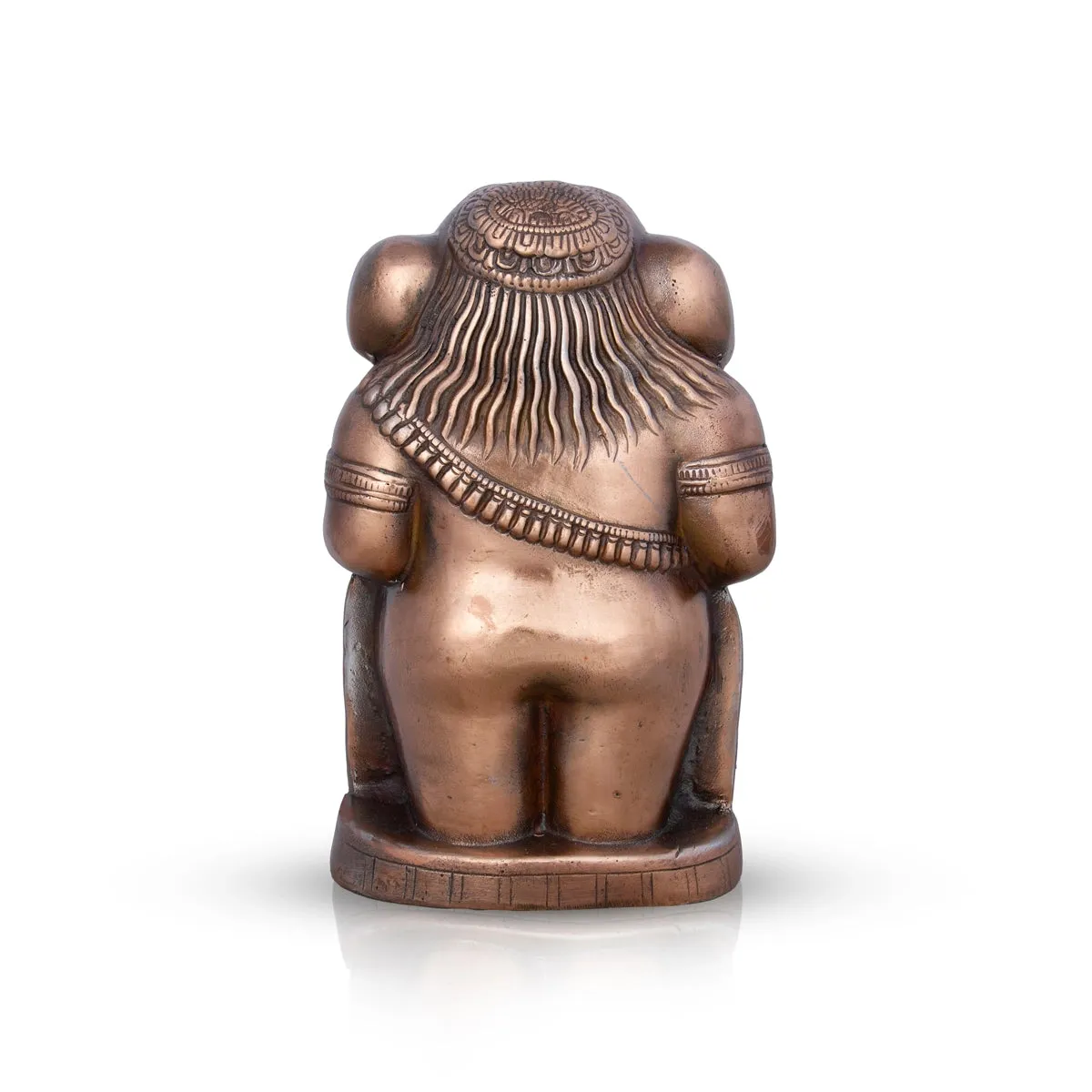Appu Ganesh Murti - 12 x 7 Inches | Copper Oxidised Ganpati Idol/ Vinayaka Statue for Pooja/ 1.460 Kgs Approx