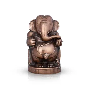 Appu Ganesh Murti - 12 x 7 Inches | Copper Oxidised Ganpati Idol/ Vinayaka Statue for Pooja/ 1.460 Kgs Approx