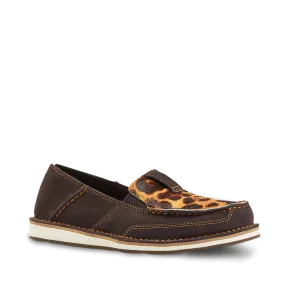 Ariat Ladies Chocolate Suede & Leopard Hair On Cruiser Shoe 10038413