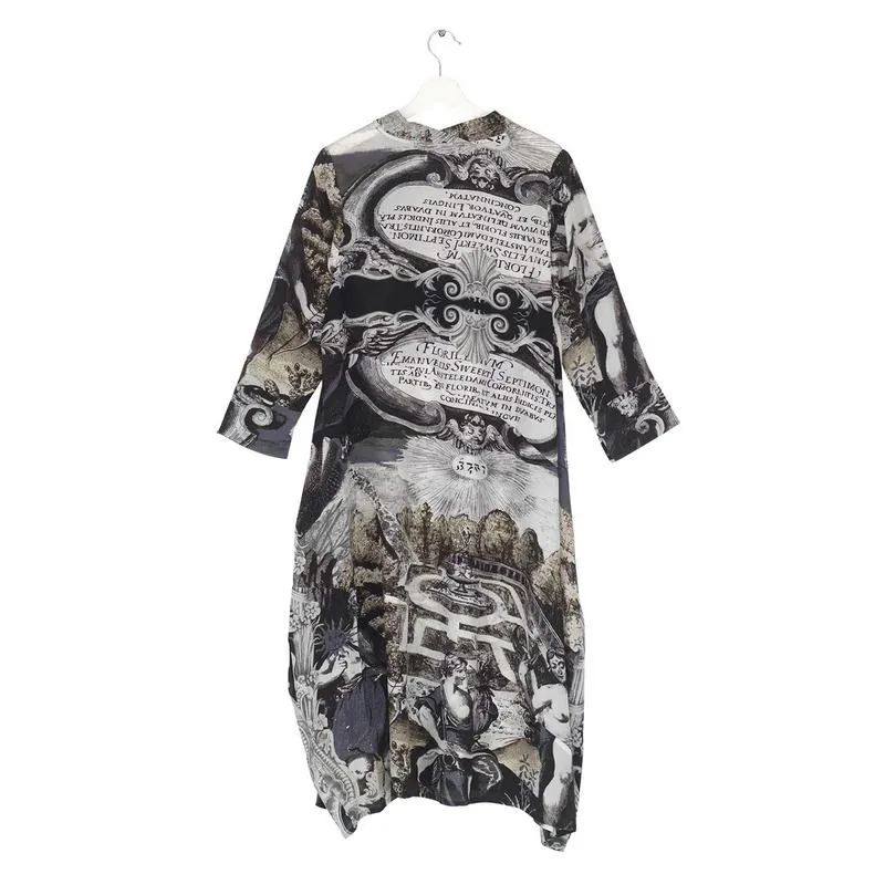 Asymmetric Dress in Sunburst Grey