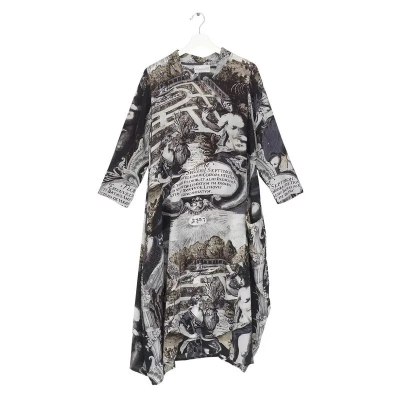 Asymmetric Dress in Sunburst Grey