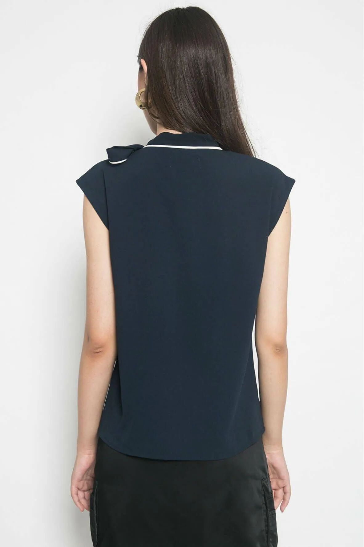 Asymmetric Neck Tie Top