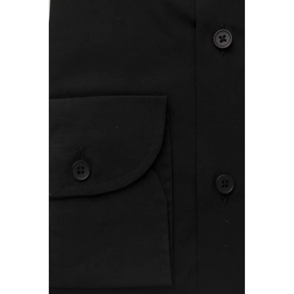 Bagutta Black Cotton Men's Shirt