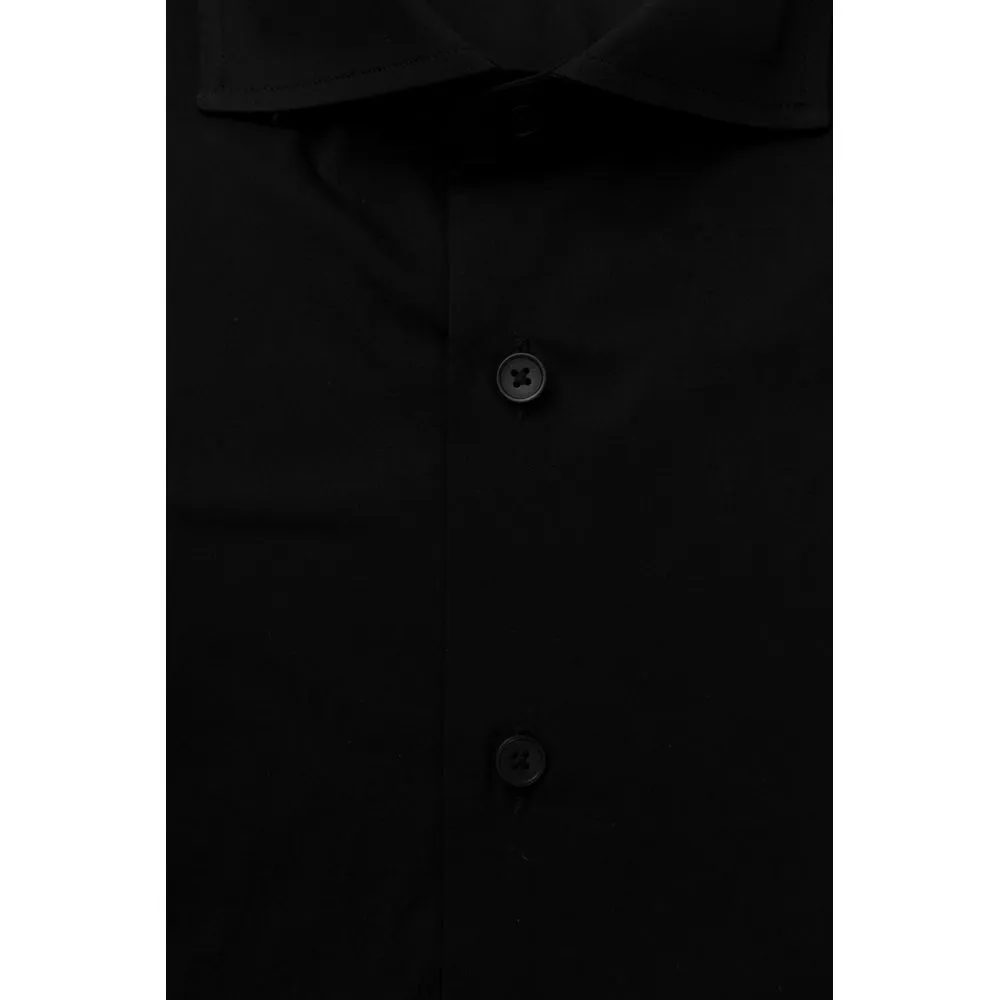 Bagutta Black Cotton Men's Shirt