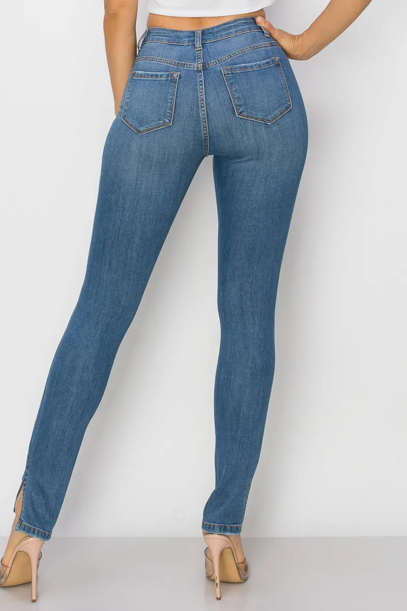 Bailey - High Rise Destructed Skinny Slit