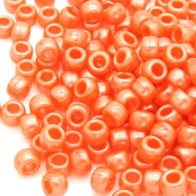 Bath Pearl Orange Plastic Barrel Pony 6x8mm-Pack of 500