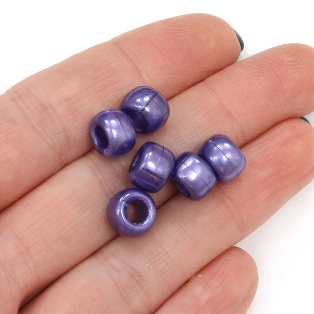 Bath Pearl Purple Plastic Barrel Pony 6x8mm-Pack of 500
