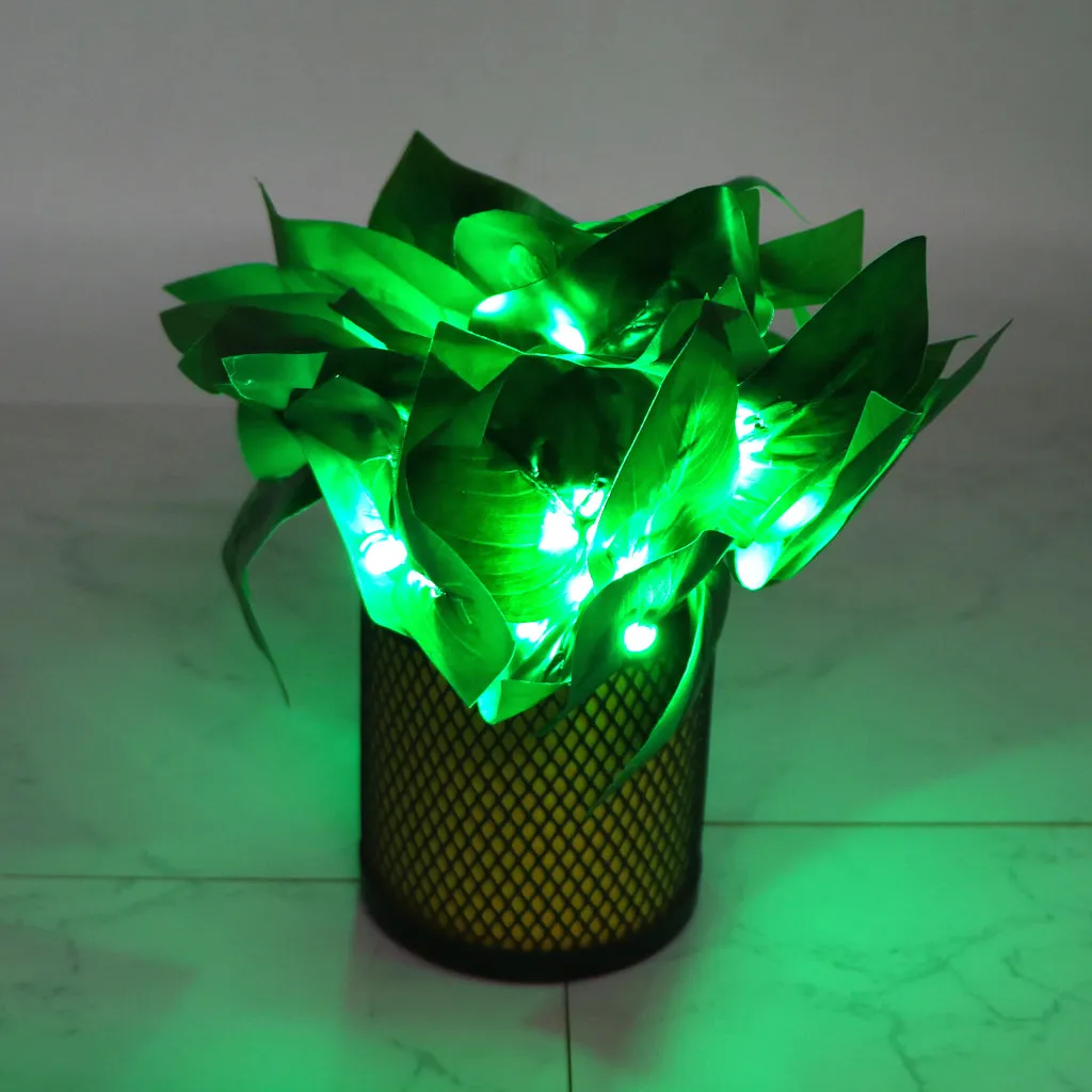 Big Dark Green Leaf 38 LED String Fairy Lights