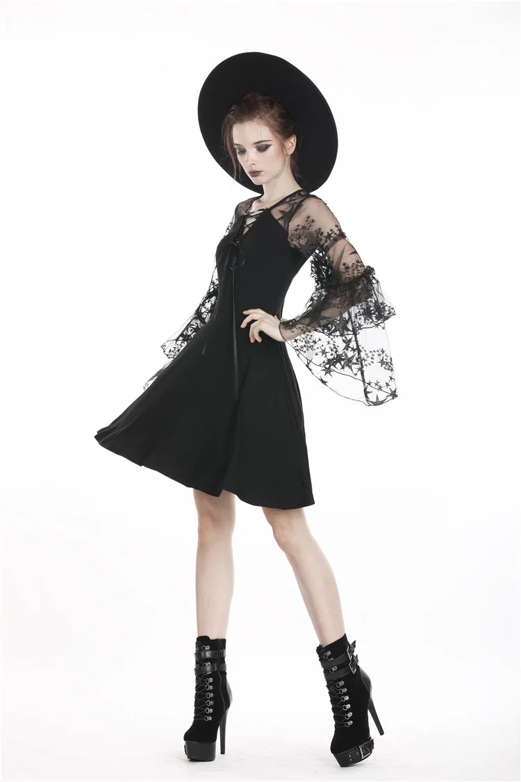 Black sexy star mesh casual dress DW261