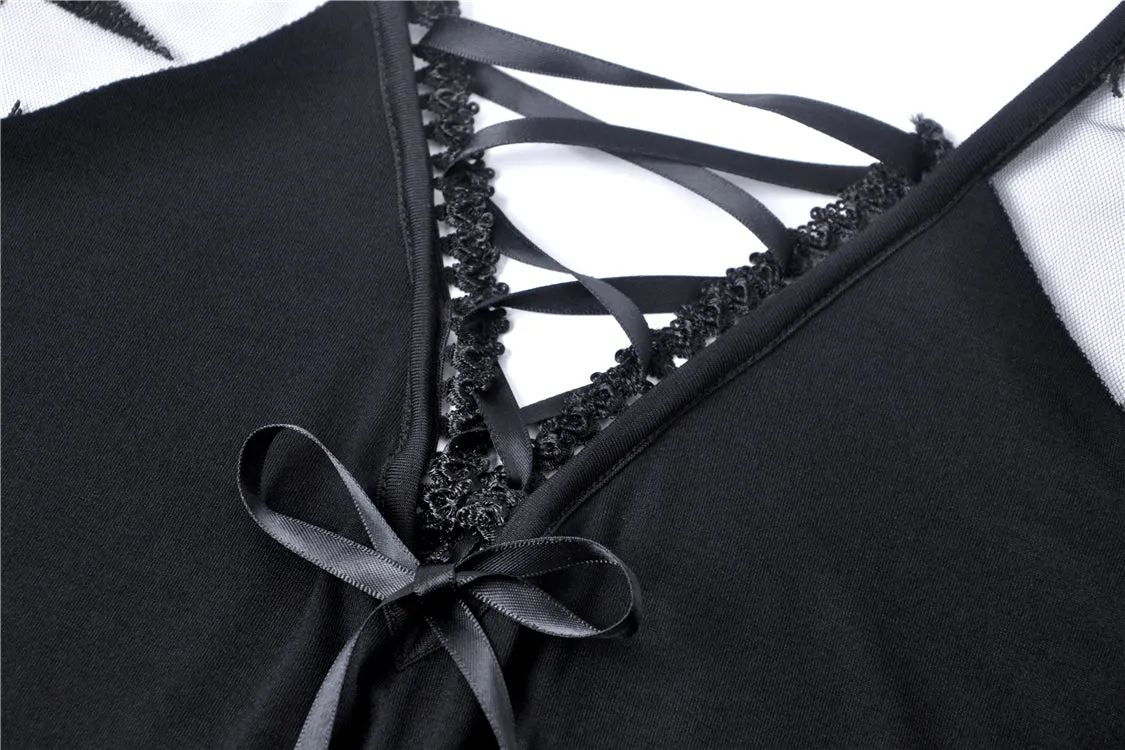 Black sexy star mesh casual dress DW261