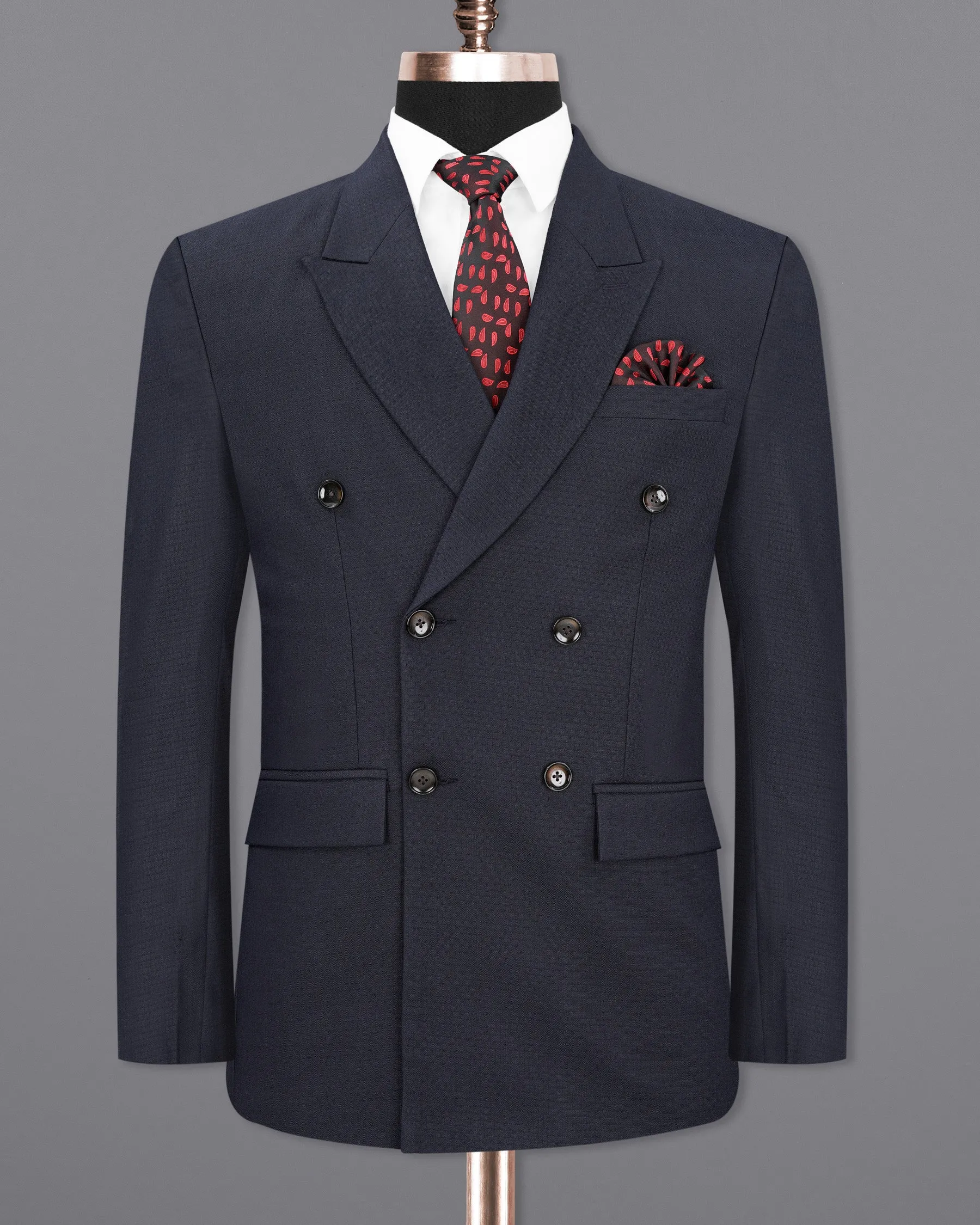 Bleached Cedar Blue Double Breasted Blazer
