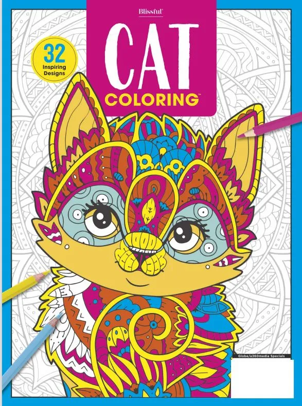 Blissful - Cat Coloring Book: 32 Inspiring Designs, 50  Images Unique To This Release