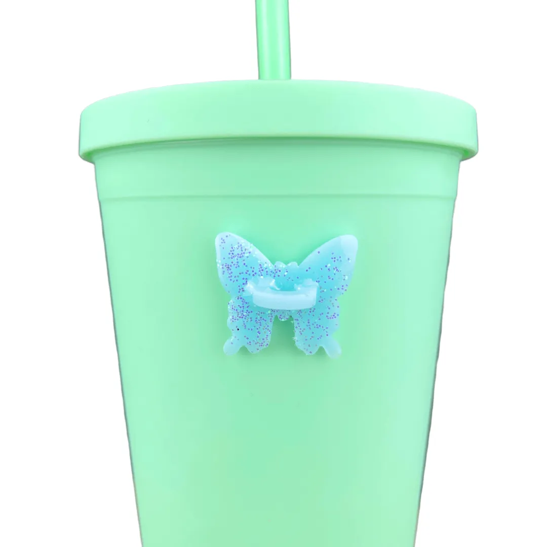 Blue Glitter Butterfly Stick-On Hook