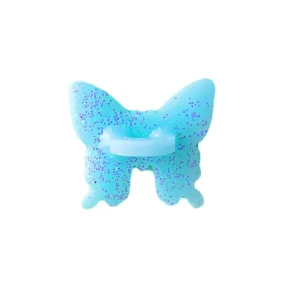 Blue Glitter Butterfly Stick-On Hook