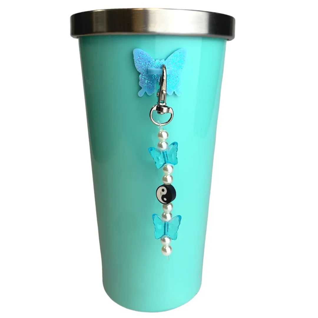 Blue Glitter Butterfly Stick-On Hook