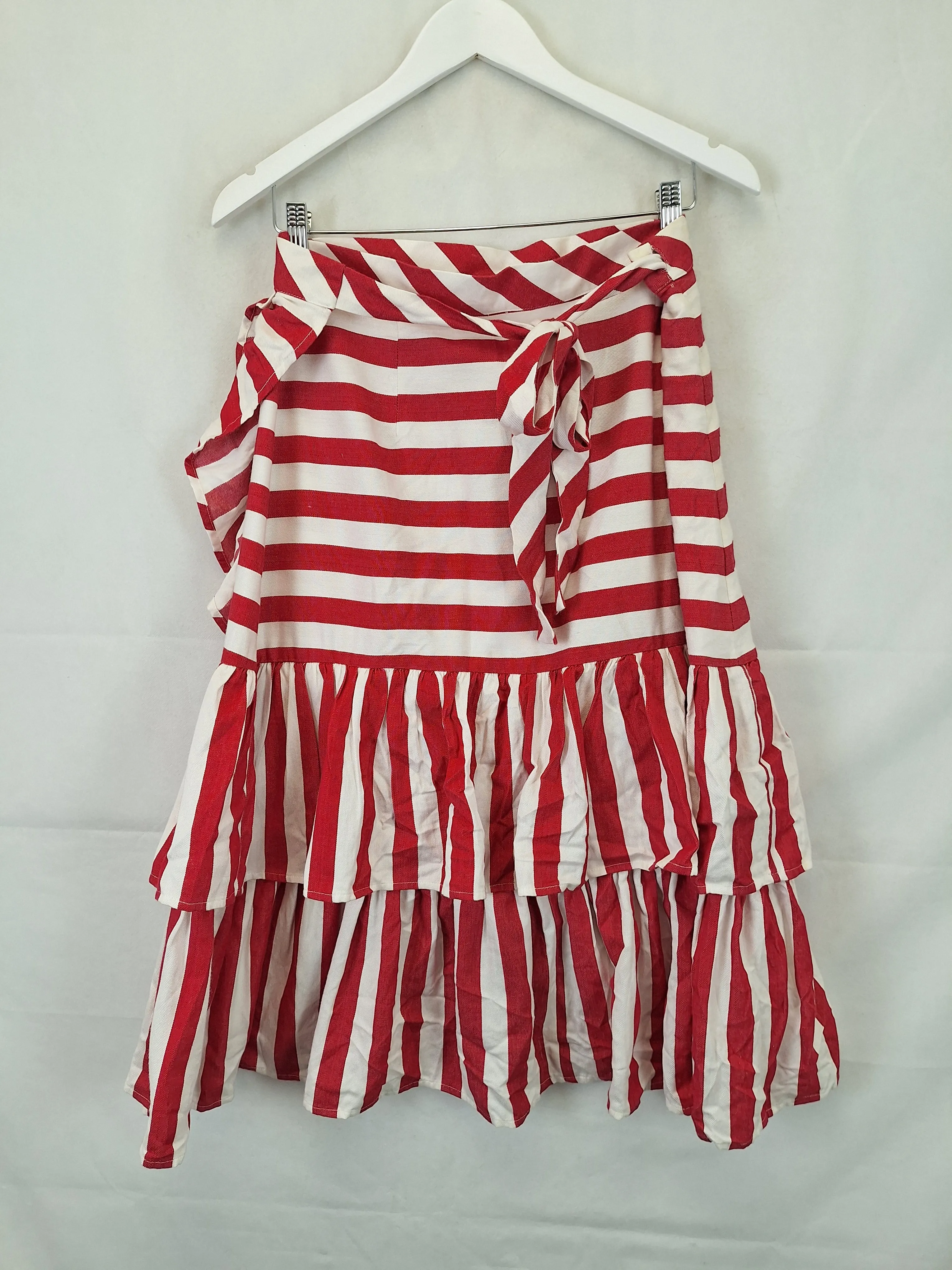 Bohemian Traders Draped Frill Asymmetric Midi Skirt Size L